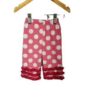 Ruffle Bottom Pink White Polka dot ruffle 12‎ month bottoms pants